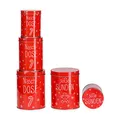 Spetebo Gebäckdose Weihnachten - 2X 3er Set - Keks Plätzchen Dose Vorratsdose mit Deckel rund