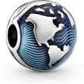 Pandora Kettenanhänger Pandora Blauer Globus Clip 799429C01 Anhänger
