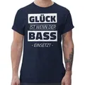 Shirtracer T-Shirt Glück ist wenn der Bass einsetzt Technomusik & House Music blau 3XL
