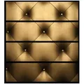 Wallario Möbelfolie Goldene Ledertür braun|schwarz