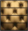 Wallario Möbelfolie/Aufkleber, geeignet für IKEA Malm Kommode mit 4 Schubfächern - Klebefolie Goldene Ledertür
