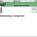 Rändelmutter DIN 467 niedrige FormM4 5 galv.verz. 100 Stück