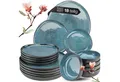 Moritz & Moritz Tafelservice ORGANIC blau Geschirrset (18-tlg), 6 Personen, Steinzeug, Kombigeschirr für 6 Personen