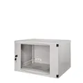 LogiLink Professional 19 Zoll Wandgehäuse mit 6 HE (Höheneinheit), Glastür mit Zylinderschloss, Flatpack, Farbe: Grau