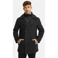 Indicode Wollmantel Herren INLunil Winter Mantel Herrenmantel Herren Mantel mit Stepp-Optik, Winterjacke,Übergangsjacke blau L (46)