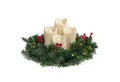 BONETTI Adventskranz Künstlicher Adventskranz mit Lichterkette und 4 LED Kerzen, batteriebetrieben, Ø 40cm, Tannenkranz mit Zapfen, Beeren, flammenlos