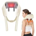 Elektrisches Nackenmassagegerät mit Wärme - Shiatsu Massagegerät für Nacken, Schulter und Rücken - Kabellos, 2 Modi, Deep Tissue 4D für Nackenschmerzen