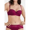 Conturelle T-Shirt-BH Florentine (1-tlg) Balconette-BH - Florale Spitze, Soft Cups mit Bügel, Angenehmer Halt lila 90