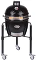 Holzkohlegrill Ø 33 cm Monolith JUNIOR 2.0 Schwarz mit Trolley