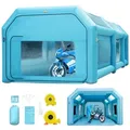 VEVOR Aufblasbare Sprühkabine Zelt 6x3x2,5m Aufblasbare Lackierkabine Zelt 210D Oxford-Gewebe PVC Autozelt mit 2 abnehmbaren Türen Gebläse inkl. Ideal für Autolackierung und Reparatur von Motorrädern