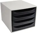 Exacompta ECOBOX Schubladenbox 4 Schubladen Schwarz