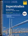 ADAC Superstraßen Autoatlas 2024/2025 Deutschland 1:200.000, Österreich, Schweiz 1:300.000 mit Europa 1:4,5 Mio.: Straßenatlas mit praktischer Spiralbindung (ADAC Atlas)