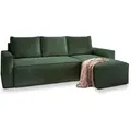 Masseno Ecksofa, Grün, Textil, 3-Sitzer, L-Form, seitenverkehrt montierbar,L-Form, 232x140 cm, Wohnzimmer, Sofas & Couches, Wohnlandschaften, Ecksofas