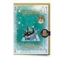 Harry Potter Hogwarts In The Snow Weihnachtskarte mit Hogwarts im Schnee Anstecknadel