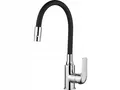Standing Sink Faucet, 2-Function, Flexible Spout, Chrome/Black
