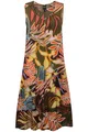 Ulla Popken große Größen Kleid 54+ waldgrün Kleid Blätter Volantsaum ärmellos