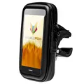 Mobilefox Fahrrad/Motorrad Lenkerhalterung Handyhalter 360° wasserresistent passend für Huawei P10 P9 Lite Schwarz
