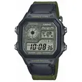 CASIO Digitaluhr Digital mit Stoffband Khaki grau