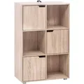Bücherregal Bücherschrank Standregal Aufbewahrungregal Raumteiler Büroregal Aktenschrank, Mit 3 Türen, 6 Fächer, 29 X 91 X 59,6 Cm, Eiche - Woltu