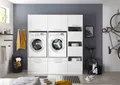 Waschmaschinenschrank Trockner Schrank Wäscheschrank 185 cm Weiß Clara Respekta
