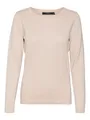 Rundhalspullover "VMCARE SHINE LS O-NECK PULLOVER", mit leichtem Glitzereffekt, Gr. S (36), Misty Rose Detail:W. SILVER LUREX