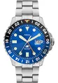 Fossil Blue uhr für Herren, GMT Uhrwerk mit Edelstahl- oder Lederarmband, Silberfarben, 46MM