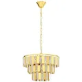 Eglo Kronleuchter, Gold, Glas, Rund, E14, 19.25x130x19.25 cm, Lampen & Leuchten, Innenbeleuchtung, Hängelampen, Kronleuchter