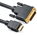 deleyCON 10m HDMI zu DVI Kabel DVI-D DVI-I High Speed 3D Ready Adapterkabel 1080p FULL HD HDTV 3D Beamer Laptop Monitor TV - Schwarz