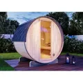 Finntherm Fasssauna Mini Xs Fasssauna 2 Sitzbänke Aus Holz , Sauna Mit 42 Mm Wandstärke, Außensauna Mit Montagematerial