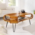 Design Couchtisch ORGANIC LIVING 100cm Sheesham stone finish Massivholz handmade