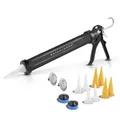 STAHLWERK Silikonpistole SPB-600 ST mit 600 ml aus Aluminium Silikonpresse | Acrylpistole | Kartuschenpresse | Beutelpresse | Silikonspritze | Kartuschenpistole für Kartuschen und Schlauchbeutel