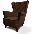 Beautysofa Chesterfield-Sessel, Braun, Holz, 1-Sitzer, 82x102x92 cm, Wohnzimmer, Sessel, Ohrensessel