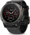 Garmin Fenix 5X 51 mm grau am Silikonarmband schwarz [Wi-Fi, Saphir Edition]