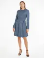Blusenkleid "FOULARD FIT & FLARE KNEE DRESS", mit Markenlabel, Gr. 40 - N-Gr, Heritage Foulard/ Fossil Blue N-Gr