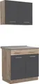 Homestyle4u Küche Küchenzeile Küchenblock Eiche Holz Weiß Einbauküche Single Küchen Schränke 80 cm