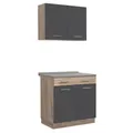 Küchenzeile ohne Geräte Küche Einbauküche Küchenschrank 80 cm Modern Homestyle4u