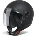 VINZ Como Jethelm mit Visier ECE 22.06 | Roller Helm Mopedhelm Für Motoroller & Vespa | Herren & Damen | Motorradhelm in XS-XL | Erhältlich in 4 ... - Schwarz