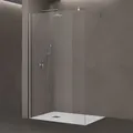 doporro Luxus Duschwand für Dusche Duschabtrennung 90x200cm Walk-In Dusche 8mm ESG-Sicherheitsglas Klarglas inkl. Nanobeschichtung Bremen01K - Silber