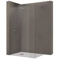 doporro Walk-in-Dusche Duschkabine Duschwand 8-10mm ESG NANO Profil verstellbar H:200cm B02K, Einscheibensicherheitsglas 90 cm x 200 cm