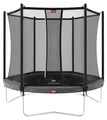 BERG Trampolin Favorit Regular 200 + Sicherheitsnetz Comfort Stahlrahmen Grau