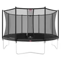 BERG Favorit Trampolin Ø 200 cm grau | Safety Net Comfort Sicherheitsnetz | rundes Gartentrampolin für Kinder | Airflow Sprungtuch | SoloSpring Federn | UV-beständige Randabdeckung