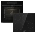 GORENJE Backofen-Set Black Pacific Basic Set, mit 1-fach-Teleskopauszug, Aqua Clean, Pizzafunktion mit 300 °C – perfekt für Pizza, Focaccia und mehr!