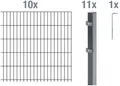 Alberts Doppelstabmattenzaun Grundset, (Set), Höhe: 80-200 cm, Gesamtlänge: 4-30 m, zum Einbetonieren