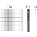 Metallzaun Grund-Set Doppelstabmatte verz. Anthrazit beschichtet 10x 2 m x 1,2 m