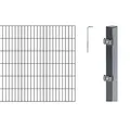 Alberts 650872 Doppelstabmattenzaun als 22 tlg. Zaun-Komplettset | verschiedene Längen und Höhen | anthrazit | Höhe 120 cm | Länge 20 m