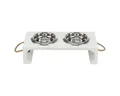 TRIXIE Napf-Set BE NORDIC Napf-Set, MDF/Edelstahl weiß für Katzen