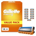 Gillette Fusion 5 Klingen Herren, 14 Original Rasierklingen, Orange - Für Nassrasierer mit Größerem Gleitstreifen für Ein Sanftes Gleiten Und für Eine Unglaublich Gründliche Und Komfortable Rasur