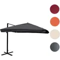 Gastronomie-Ampelschirm HWC-A96, 3,5x3,5m (Ø4,95m) Polyester/Alu 25kg ~ Flap, anthrazit ohne Ständer