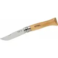 Opinel N°08 254119 Taschenmesser mit Holster Holz, Chrom