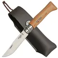 Opinel No 08 Geschenkset Taschenmesser mit Etui Buchenholz Griff Virobloc